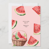Watermelon Thema Sommer Tropical Fruit Baby Dusche Einladung (Rückseite)
