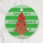 Watermelon Tree Weihnachten im Juli Grün Streifen Geschenkanhänger (Vorderseite)