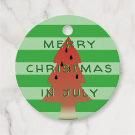 Watermelon Tree Weihnachten im Juli Grün Streifen Geschenkanhänger