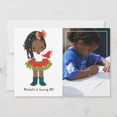 Watermelon Tutu American Black Girl Birthday Party Einladung (Vorderseite)