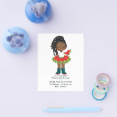 Watermelon Tutu American Black Girl Birthday Party Flyer (Einzeln)