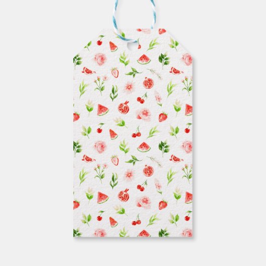 Watermelon und Pomegranate Wedding Vielen Dank Geschenkanhänger (Rückseite)