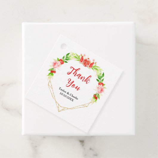 Watermelon und Pomegranate Wedding Vielen Dank Geschenkanhänger (Beispiel)