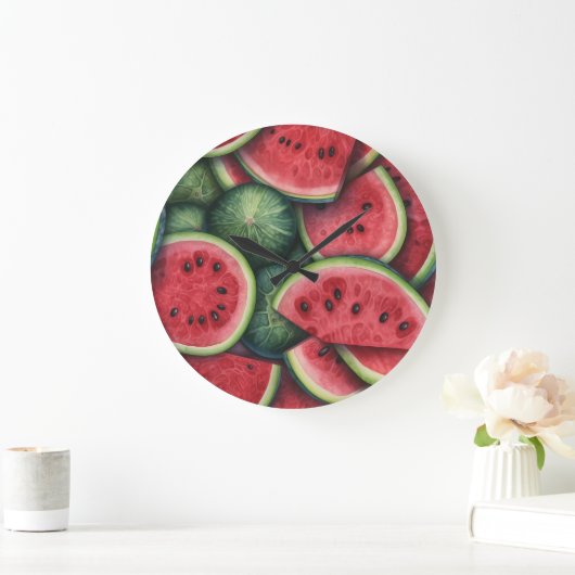 Watermelon Wall Clock Große Wanduhr (Zuhause)