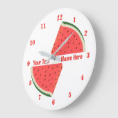 Watermelon Wall Clock mit benutzerdefiniertem Text Große Wanduhr (Winkel)