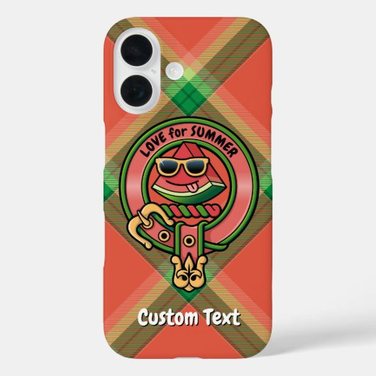 Watermelon-Wappen über Tartan Case-Mate iPhone Cas Hülle (Rückseite)