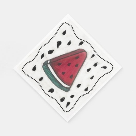 Watermelon Watercolor Paper Napkin Luncheon Serviette (Ecke)