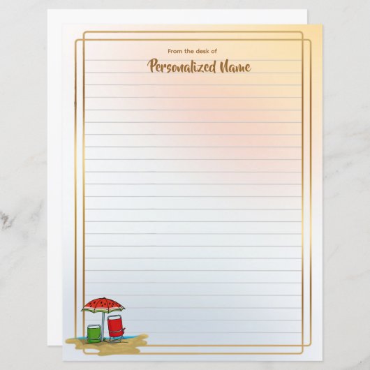 Watermelon Waves Linedpapier (Vorne/Hinten)