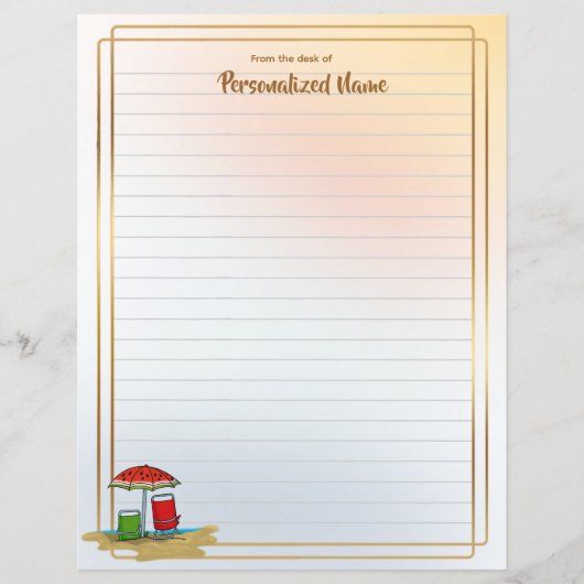 Watermelon Waves Linedpapier (Vorderseite)