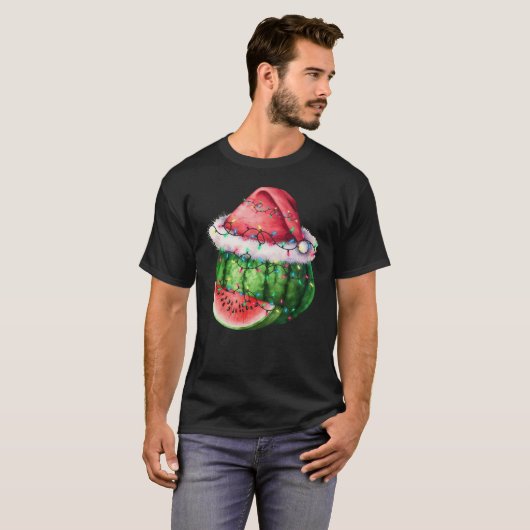 Watermelon Weihnachtsbaum Lichter Weihnachten T-Shirt (Vorne ganz)