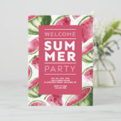 Watermelon Welcome Summer Party Einladung (Stehend Vorderseite)