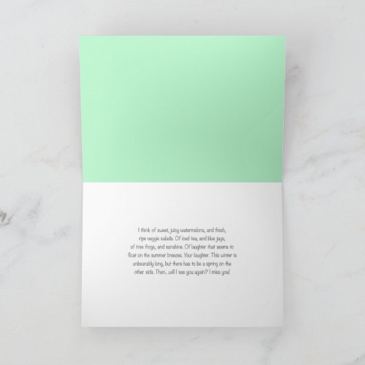 Watermelon Winter Vermisst Sie Karte (Innenseite)