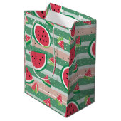 Watermelon Wrapping Paper Mittlere Geschenktüte (Rückseite Schrägansicht)