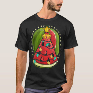 Watermelon Xmas Lights Hawaiian Sommer Weihnachten T-Shirt