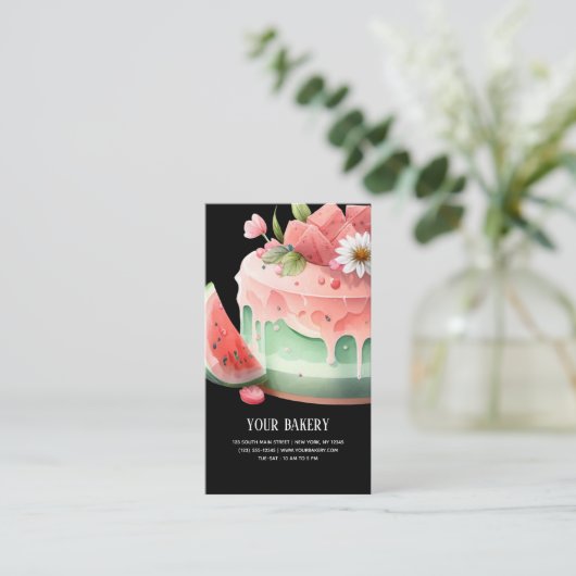 Watermelone Cake Visitenkarte (Stehend Vorderseite)