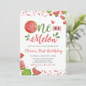 Watermelone im Sommer in einem Melon zum Geburtsta Einladung (Stehend Vorderseite)