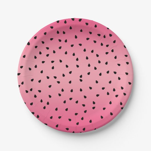 Watermelone Schwarze Seeds Sommermäuse Juicy Pink Pappteller (Vorderseite)