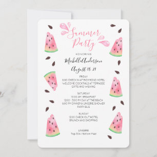 Watermelone Sommer-Bachelorette Wochenende Einladung