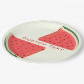 Watermelons Paper Tellers - Ihr Text - Name Pappteller (Schrägansicht)
