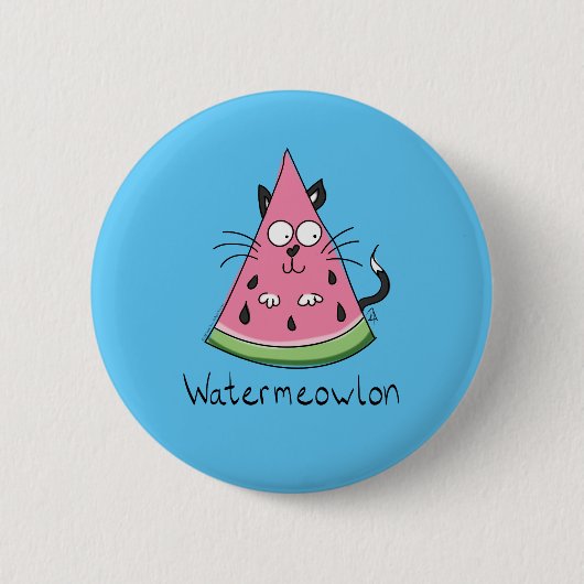Watermeowlon Watermelon Cat Funny Button Button (Vorderseite)