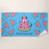 Watermeowlon Watermelon Funny Beach Handtuch (Vorderseite)