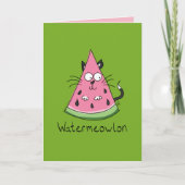 Watermeowlon Watermelon Funny Garni Karte (Vorderseite)