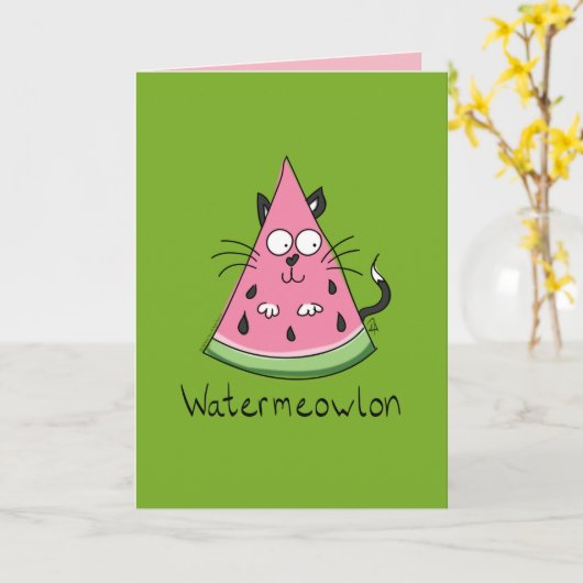 Watermeowlon Watermelon Funny Garni Karte (Gelbe Blume)