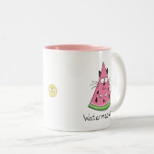 Watermeowlon Watermelone Cat Funny Café Tasse (VorderseiteRechts)