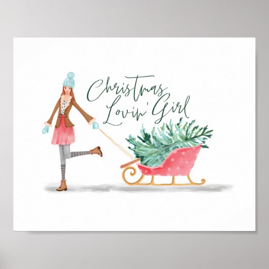 Waterolor Christmas Lovin' Girl del Malcantone Poster (Vorne)