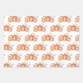 Waterolor Pumpkins fallen Herbst Wrapping Paper Geschenkpapier Set (Vorderseite 3)