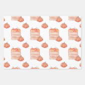 Waterolor Pumpkins fallen Herbst Wrapping Paper Geschenkpapier Set (Vorderseite 2)