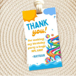 Waterpark Birthday Thank You Tag Geschenkanhänger