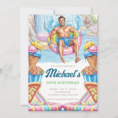 Waterpark Fun Teen Pool Party Birthday Einladung (Vorderseite)