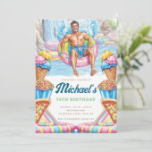 Waterpark Fun Teen Pool Party Birthday Einladung (Stehend Vorderseite)