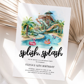 Waterpark Kindergeburtstag Party Einladung