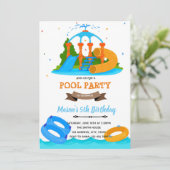 Waterpark-Pool - Einladung zum Geburtstag (Stehend Vorderseite)