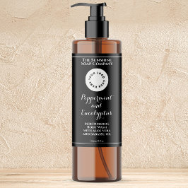 Waterproof black cosmetics bottle label add logo schaumweinetikett