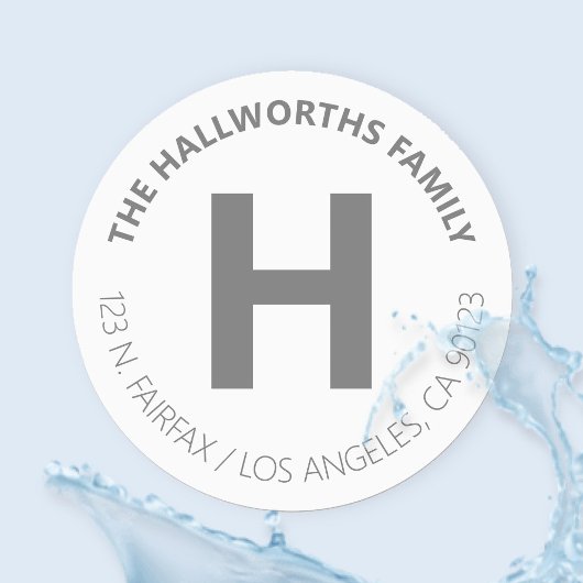 Waterproof Bold Modern White & Grau Etiketten