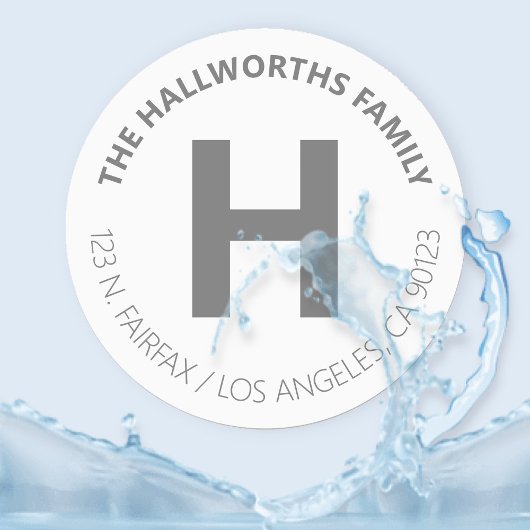 Waterproof Bold Modern White & Grau Etiketten