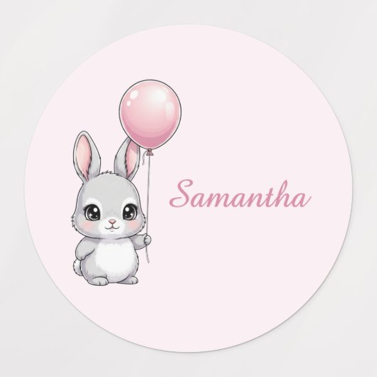 Waterproof Bunny Name Sticker Label (Design 2)