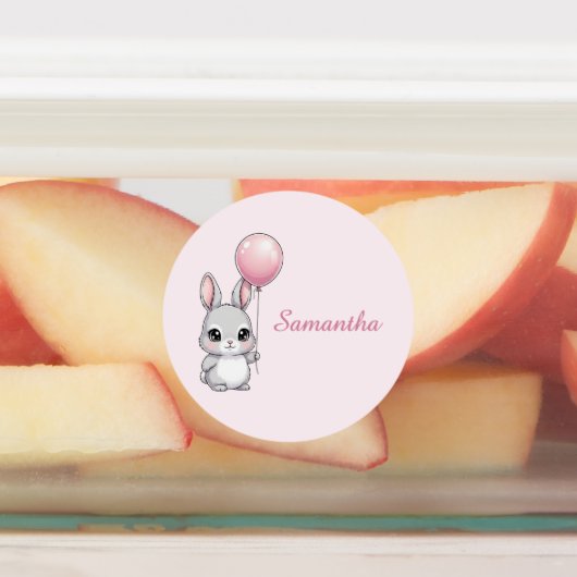 Waterproof Bunny Name Sticker Label (Befestigt)