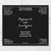 Waterproof curly font black cosmetics bottle label schaumweinetikett (Einzelnes Label)