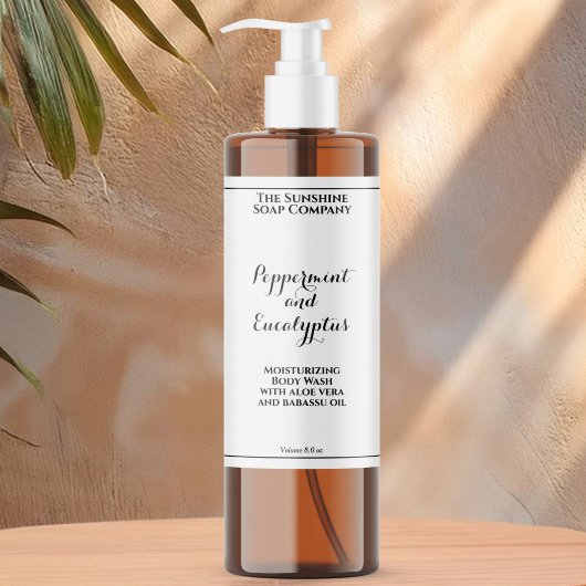 Waterproof curly font white cosmetics bottle label schaumweinetikett