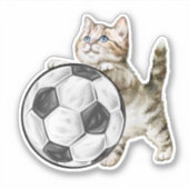 Waterproof der Fußballkatze Aufkleber (Vorderseite)