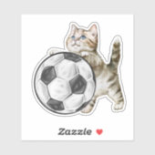 Waterproof der Fußballkatze Aufkleber (Blatt)