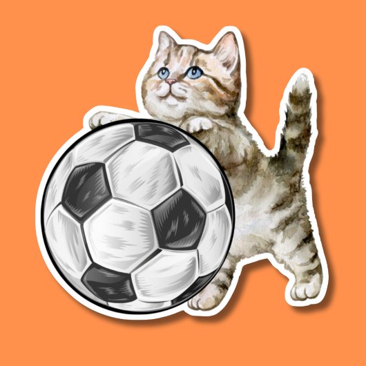 Waterproof der Fußballkatze Aufkleber