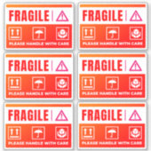 Waterproof Fragile Stickers (Handle with Care) Aufkleber (Vorderseite)
