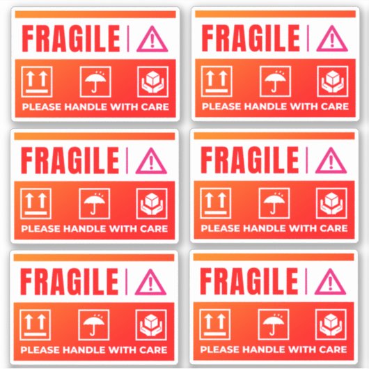 Waterproof Fragile Stickers (Handle with Care) Aufkleber (Vorderseite)