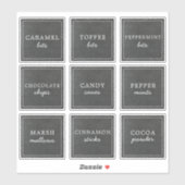 Waterproof Holiday Hot Chocolate Bar Jar Labels (Blatt)