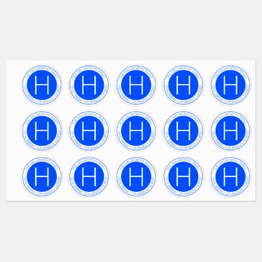 Waterproof Modern Blue & White Etiketten (Blatt)